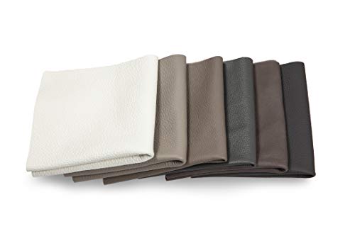 Lederstücke - Variierende Lederbündel in verschiedenen Grau Farbtönen, Leder Zuschnitt, Extra Große Stücke, Hochwertig zum Nähen, Lederverarbeitung, Basteln, Beziehen, Deko, 1Kg - min. DIN A6 von CLUB4BRANDS