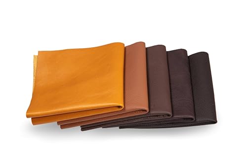 Lederstücke - Variierende Lederbündel in verschiedenen braunen Farbtönen, Leder Zuschnitt, Extra Große Stücke, Hochwertig zum Nähen, Lederverarbeitung, Basteln, Beziehen, Deko, 1Kg - min. DIN A4 Lederstücke - Variierende Lederbündel in verschiedenen braunen Farbtönen, Leder Zuschnitt, Extra Große Stücke, Hochwertig zum Nähen, Lederverarbeitung, Basteln, Beziehen, Deko, 1Kg - min. DIN A4 von CLUB4BRANDS