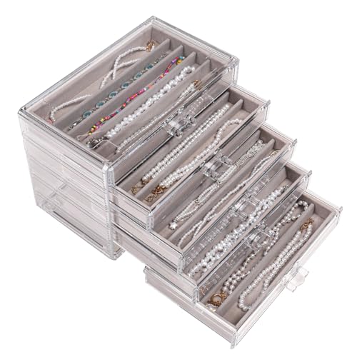 Gery Halsketten-Organizer-Box, Tablett mit transparentem Deckel, staubdichter Samt-Halskettenhalter, Aufbewahrungsvitrine, Gery-Halsketten-Tablett, Schubladeneinsatz für Anhänger, geeignet für Frauen Gery Halsketten-Organizer-Box, Tablett mit transparentem Deckel, staubdichter Samt-Halskettenhalter, Aufbewahrungsvitrine, Gery-Halsketten-Tablett, Schubladeneinsatz für Anhänger, geeignet für Frauen von CLUQMEIK