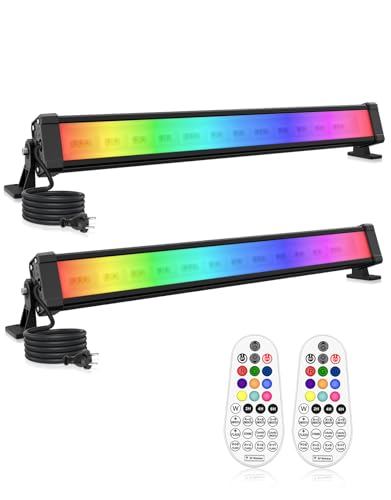 CLV 42W RGB LED Wallwasher 10 Farben RGB Strahler 30 Dynamische Modi Partylicht LED Bar Lichteffekte mit Fernbedienung, IP66 Wasserdicht, Timer und Memoryfunktion für DJ Home Party Bühnenlichter von CLV