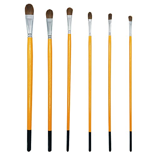 CLVPAI 6 Stück Paint Brush Set,Acryl Pinsel,Malerei Ölfarben Brush Set,Wolfshaar-Ölpinsel,Künstler Pinselset Profi für Modellbau Ölgemälde von CLVPAI
