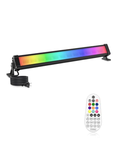 RGB LED Strahler, CLY 25W RGB Wallwasher Licht mit Fernbedienung LED Bar IP66 Wasserdicht Dimmbar Flutlicht 6 Helligkeit mit Memoryfunktion Timer Lightbar für DJ Disco Halloween Party Garten RGB LED Strahler, CLY 25W RGB Wallwasher Licht mit Fernbedienung LED Bar IP66 Wasserdicht Dimmbar Flutlicht 6 Helligkeit mit Memoryfunktion Timer Lightbar für DJ Disco Halloween Party Garten von CLY
