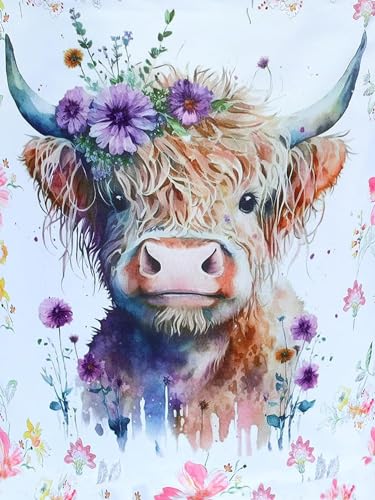 5D-Diamant painting für Erwachsene, Diamond Painting Kits for Adults, Cow Painting Pictures Arts Home Wall Decor 30 × 40cm von CLYCTIP