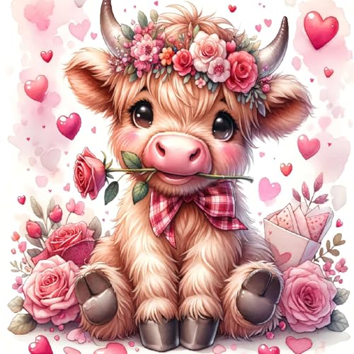 CLYCTIP Diamond Painting Kits Adults, Animal cow Diamond Painting, Diamond Painting Pictures, 30 x 30 cm (A) von CLYCTIP