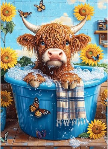 CLYCTIP Diamond Painting Kits Adults, Animal cow Diamond Painting, Diamond Painting Pictures, 30 x 40 cm (B) von CLYCTIP
