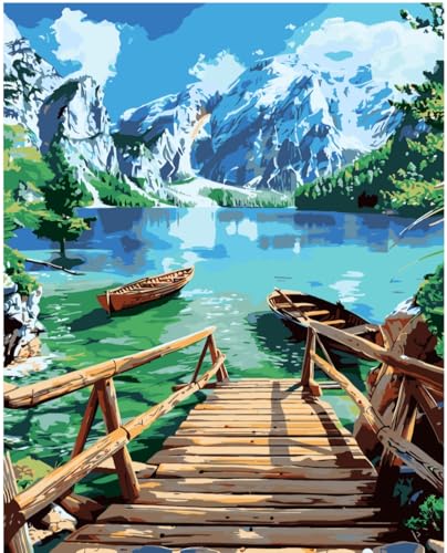 CLYCTIP Paint by Numbers Kits for Adults, Painting Kits On Clear Symbols Colored Canvas, Easy DIY Acrylic Pigment Drawing Paintwork for Home Wall Decor, 16x20in Frameless (green) von CLYCTIP