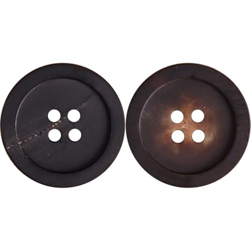 CLYDSA 10 Stück 15-25 mm runde Hornknöpfe mit 4 Löchern, natürliche Büffelhornverschlüsse, Dunkelbraun/schwarz, geeignet für Anzugjacken, Bekleidungshandwerk, Mäntel CLYDSA 10 Stück 15-25 mm runde Hornknöpfe mit 4 Löchern, natürliche Büffelhornverschlüsse, Dunkelbraun/schwarz, geeignet für Anzugjacken, Bekleidungshandwerk, Mäntel von CLYDSA