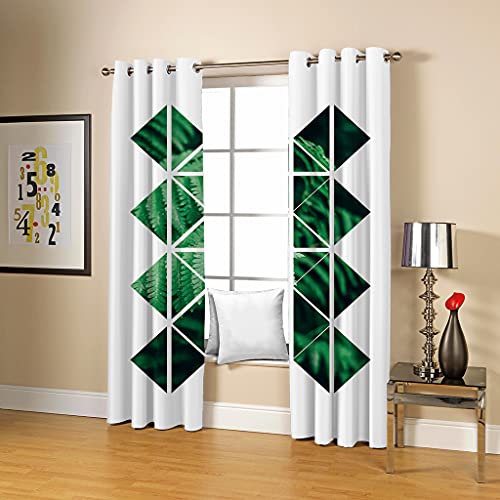 Gardinen Schlafzimmer Wohnzimmer Verdunkelungsvorhang 3D Grüne Blätter Kreativ Muster Blickdicht Vorhänge Kinderzimmer Thermovorhang Mit Ösen H 183 x B 183 cm 2Er Set Fensterdekoration Gardinen Schlafzimmer Wohnzimmer Verdunkelungsvorhang 3D Grüne Blätter Kreativ Muster Blickdicht Vorhänge Kinderzimmer Thermovorhang Mit Ösen H 183 x B 183 cm 2Er Set Fensterdekoration von CLZLH