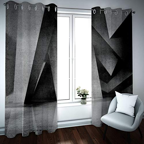 Gardinen Wohnzimmer Schlafzimmer 3D Dreidimensionale Graue Wand Muster H 230 x B 264 cm 2Er Set Blickdichter Vorhang Kinderzimmer Wohnzimmer Energiesparende Geräuschreduzierende Kindergardinen Gardinen Wohnzimmer Schlafzimmer 3D Dreidimensionale Graue Wand Muster H 230 x B 264 cm 2Er Set Blickdichter Vorhang Kinderzimmer Wohnzimmer Energiesparende Geräuschreduzierende Kindergardinen von CLZLH