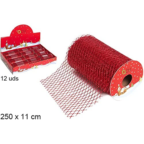 CM 107595 Christmas Ribbon Red 250 x 11 cm Plastic 15.1 x 18.3 x 15.3 cm von CM