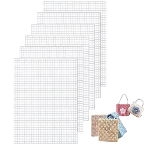 6 Stück Kunststoffgitter für Stickerei – 30 x 20 cm Plastic Mesh Canvas Sheets, weiches Fursuit Auge Mesh, perfekt für Needlepoint, Handarbeiten, DIY, Häkeln & Stricken von CMBXAQ