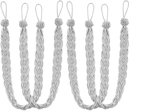 Geflochtene Vorhang-Raffhalter – handgestrickte Seil-Fensterhalter in Grau | einfache und stilvolle Raffhalter für Zuhause, Büro, Restaurant & Hotel Dekor – verstellbare Stoffseilbinder Geflochtene Vorhang-Raffhalter – handgestrickte Seil-Fensterhalter in Grau | einfache und stilvolle Raffhalter für Zuhause, Büro, Restaurant & Hotel Dekor – verstellbare Stoffseilbinder von CMBXAQ