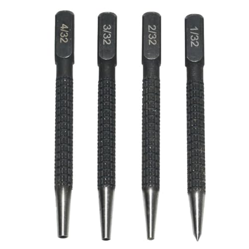 Körner und Nagelstanzer-Set, Hartstahl, Positionierungswerkzeuge für Präzisionsbohrungen, perfekt für Metall- und Holzbearbeitungsprojekte, 4 Stück Körner und Nagelstanzer-Set, Hartstahl, Positionierungswerkzeuge für Präzisionsbohrungen, perfekt für Metall- und Holzbearbeitungsprojekte, 4 Stück von CMBXAQ