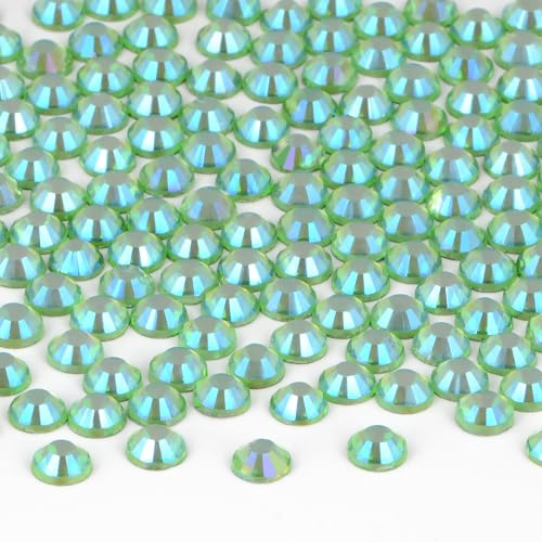 2880 Stück SS10 Peridot AB Hotfix Strasssteine flache Rückseite rund Kristallglas Strasssteine Edelsteine zum Basteln Nagel Gesicht Kunst Kleidung Schuhe Taschen DIY von CMBYN
