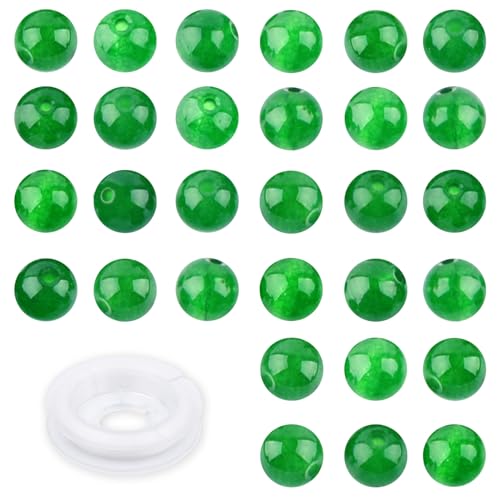 CMBYN Natürliche echte Steine, runde Abstandshalter zum Selbermachen, 6 mm, 200 Stück, Perlen, lose Edelstein-Lochgröße, 1 mm, glatte Perlen für Armbänder, Halsketten, Ohrringe (grüne Jade, 6 mm) CMBYN Natürliche echte Steine, runde Abstandshalter zum Selbermachen, 6 mm, 200 Stück, Perlen, lose Edelstein-Lochgröße, 1 mm, glatte Perlen für Armbänder, Halsketten, Ohrringe (grüne Jade, 6 mm) von CMBYN