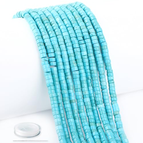 Heishi-Abstandshalter-Perlen, lose Halbedelsteine, flach, rund, für Perlenstickerei, Schmuckherstellung, 4 x 2 mm, 39,4 cm Heishi-Abstandshalter-Perlen, lose Halbedelsteine, flach, rund, für Perlenstickerei, Schmuckherstellung, 4 x 2 mm, 39,4 cm von CMBYN