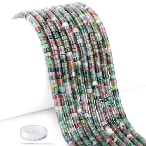Heishi-Abstandshalter aus natürlichem indischem Achat, lose Halbedelsteine, flach, rund, für Perlenstickerei, Schmuckherstellung, 4 x 2 mm, 39,4 cm Heishi-Abstandshalter aus natürlichem indischem Achat, lose Halbedelsteine, flach, rund, für Perlenstickerei, Schmuckherstellung, 4 x 2 mm, 39,4 cm von CMBYN