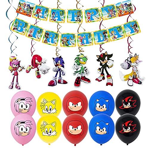 Deko Geburtstag Sonic the Hedgehog Geburtstag Deko Sonic Luftballons Hedgehog Geburtstag Luftballons Sonic Hedgehog Party Deko Sonic Geburtstagsdeko Geburtstag Girlande Hedgehog Spiral Hängedekoration von CMDXBD