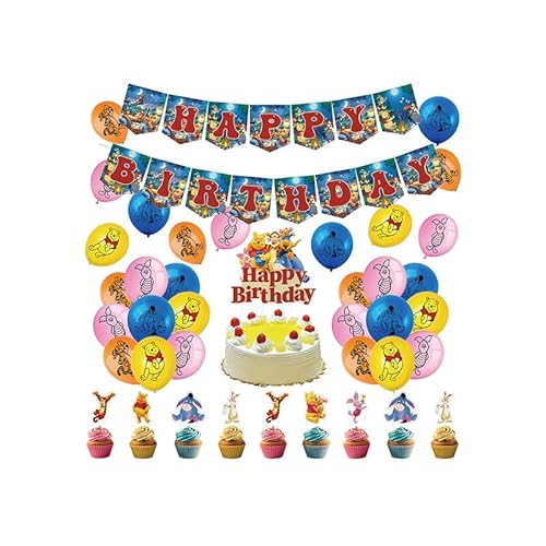 Deko Geburtstag Winnie the Pooh Geburtstag Deko Winnie the Pooh Luftballons Winnie the Pooh Geburtstag Luftballons Winnie the Pooh Party Deko Winnie the Pooh Geburtstagsdeko Girlande Kuchendeckel von CMDXBD