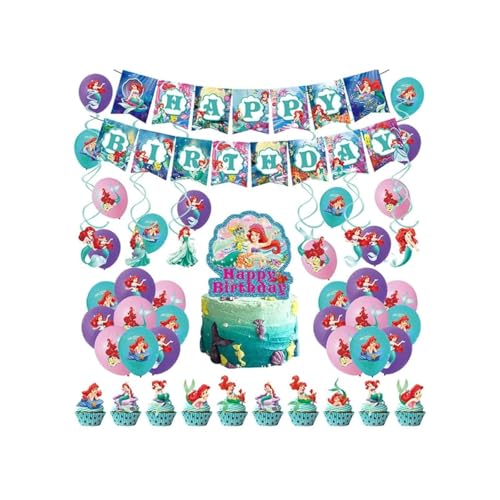 Geburtstag Deko Meerjungfrauen Luftballons Meerjungfrauen Geburtstag Luftballons Mermaid Party Deko Mermaid Geburtstagsdeko Girlande Kuchendeckel Mermaid Spiralornamente von CMDXBD