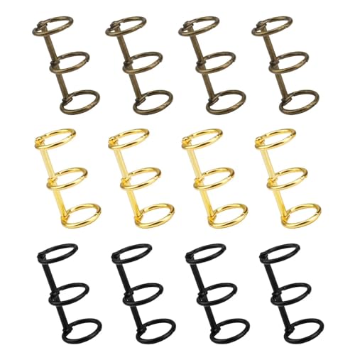0XBIT Buchbinderinge, 12 Stück Ringbuch Ringe, 3 Farben Ringbuch Metall, 15 mm Innendurchmesser Ringbindung, Buchringe für Büros, Schulen, Hause 0XBIT Buchbinderinge, 12 Stück Ringbuch Ringe, 3 Farben Ringbuch Metall, 15 mm Innendurchmesser Ringbindung, Buchringe für Büros, Schulen, Hause von 0XBIT