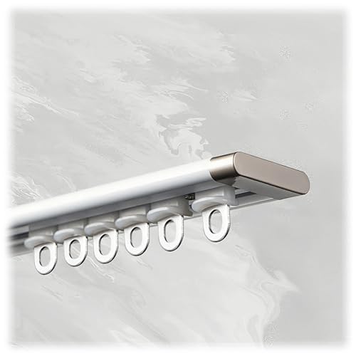CMJYMX 70-600cm Ultradünne Vorhangschiene Aus Aluminiumlegierung, Decken-Vorhangschienensystem, Deckenschiene Für Wohnzimmer, Schlafzimmer Und Raumteiler(Champagne,3.2FT/100CM) von CMJYMX
