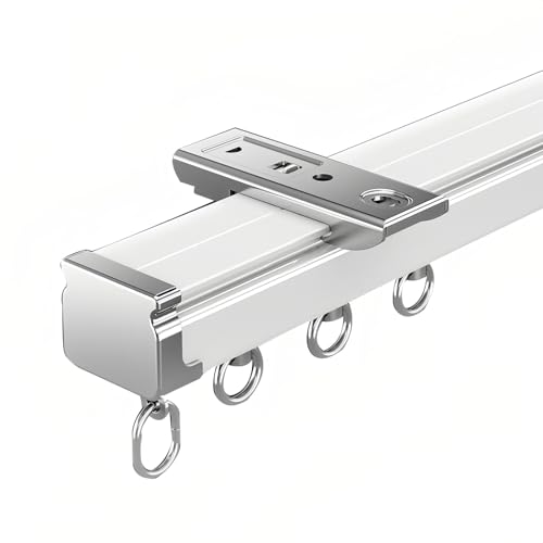 CMJYMX Deckenschiene Für Vorhänge, Vorhangschienen-Set Für Decken-/Wandmontage, Gardinenschiene Privatsphäre In Offenen Räumen(Champagne,4.6FT/140CM) von CMJYMX