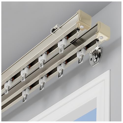 CMJYMX Gardinenschiene (70–600 cm) Vorhangschiene Set Für Decke/Wand – Raumteiler Deckenvorhangschiene – Aluminium-Vorhang-Gleitschiene Einfach Zu Installierende(White,12.1FT/370CM) von CMJYMX