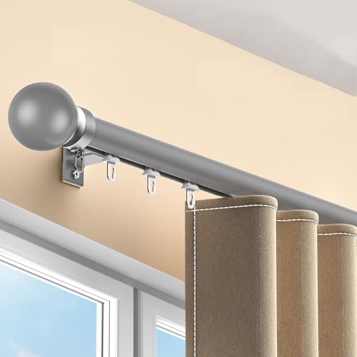 Wandmontage Gardinenstangen Set, 70 Bis 600cm Vorhangstange Für Outdoor Wetterfest Ideal Für Privatsphäre In Offenen Räumen, Dekoratives Deckenschiene(Grey,7.9FT/240CM) von CMJYMX