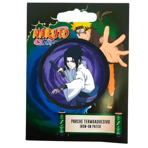 COMERCIAL MERCERA, Aufnäher Patches, Naruto, Aufnäher Ideal für Mützen, Jacken, T-Shirts oder Schultaschen, 100% Polyester (Bedruckter, Sasuke Uchiha) von CMM COMERCIAL MERCERA