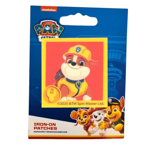 COMERCIAL MERCERA, Aufnäher Patches, Paw Patrol, Aufnäher Ideal für Mützen, Jacken, T-Shirts oder Schultaschen, Gedruckt, 100% Polyester (Rubble) von CMM COMERCIAL MERCERA