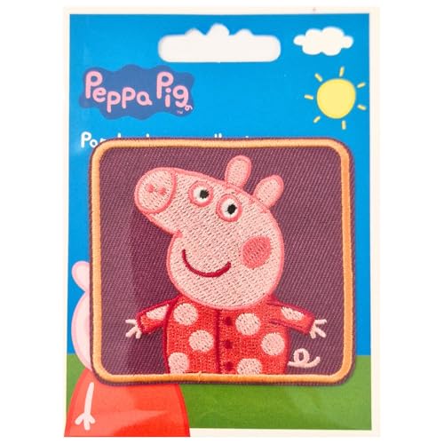 COMERCIAL MERCERA, Aufnäher Patches, Peppa Wutz, Aufnäher Ideal für Mützen, Jacken, T-Shirts oder Schultaschen, 100% Polyester (Peppa Wutz Rotes Kleid) von CMM COMERCIAL MERCERA