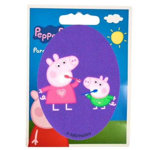 COMERCIAL MERCERA, Aufnäher Patches, Peppa Wutz, Knieflicken, Ideal zum Reparieren von Hosen und Jacken, Gedruckt, 100% Polyester (Peppa und Schorsch) von CMM COMERCIAL MERCERA