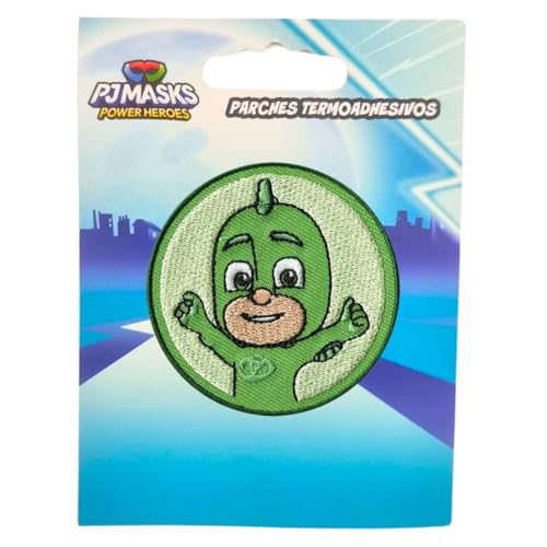 COMERCIAL MERCERA, Aufnäher Patches, Pj Mask, Pyjamahelden, Aufnäher Ideal für Mützen, Jacken, T-Shirts oder Schultaschen, 100% Polyester (Gestickter, Gekko) von CMM COMERCIAL MERCERA