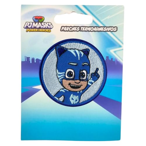 COMERCIAL MERCERA, Aufnäher Patches, Pj Mask, Pyjamahelden, Aufnäher Ideal für Mützen, Jacken, T-Shirts oder Schultaschen, 100% Polyester (Gestickter, Catboy 2) von CMM COMERCIAL MERCERA