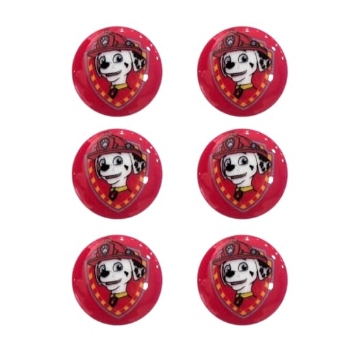 CMM COMERCIAL MERCERA – 6x Paw Patrol Marshall Kinderknöpfe 15 mm zum Annähen | Knöpfe für Kinderkleidung, Babysachen & Basteln | Bunte Rundknöpfe für DIY Nähprojekte & Strickjacken von CMM COMERCIAL MERCERA