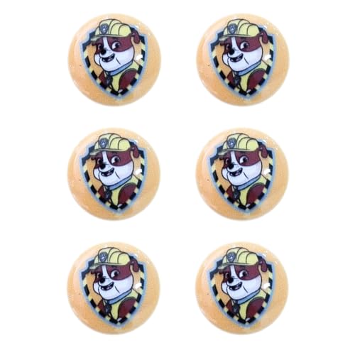 COMERCIAL MERCERA, Knderknöpfe Mädchen, Knöpfe Paw Patrol, Knöpfe zum Annähen in Hosen, Shirts, Jacken und Kinderbabys, Einfach zu nähen, 6 Stück, Knöpfe Kinder 1,5 nt (Rubble) von CMM COMERCIAL MERCERA