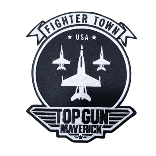 COMERCIAL MERCERA, Top Gun Aufnäher Patches, Fighter Town Maverick Abzeichen XL, Originale, Aufnäher Ideal für Jacken, Aufnäher für Jacken, Personalisiere deine Top Gun Jacke, Großes Format, 100%Pol COMERCIAL MERCERA, Top Gun Aufnäher Patches, Fighter Town Maverick Abzeichen XL, Originale, Aufnäher Ideal für Jacken, Aufnäher für Jacken, Personalisiere deine Top Gun Jacke, Großes Format, 100%Pol von CMM COMERCIAL MERCERA