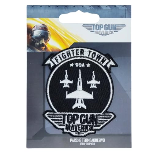 COMERCIAL MERCERA, Top Gun Aufnäher Patches, Originale, Aufnäher Ideal für Mützen, Jacken, T-Shirts oder Schultaschen, 100% Polyester (Maverick Fighter Town, Gestickter) von CMM COMERCIAL MERCERA