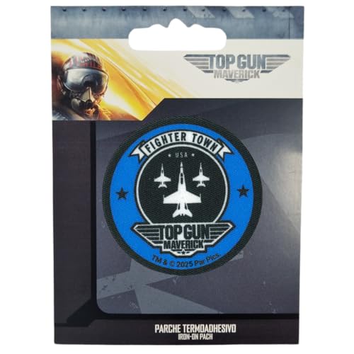 COMERCIAL MERCERA, Top Gun Aufnäher Patches, Originale, Aufnäher Ideal für Mützen, Jacken, T-Shirts oder Schultaschen, 100% Polyester (Kampfpilot Stadt, Bedruckter) von CMM COMERCIAL MERCERA