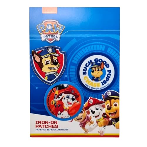 COMERCIAL MERCERA, Aufnäher Patches, Paw Patrol, Aufnäher Ideal für Mützen, Jacken, T-Shirts oder Schultaschen, 100% Polyester (3 PACK) COMERCIAL MERCERA, Aufnäher Patches, Paw Patrol, Aufnäher Ideal für Mützen, Jacken, T-Shirts oder Schultaschen, 100% Polyester (3 PACK) von CMM COMERCIAL MERCERA