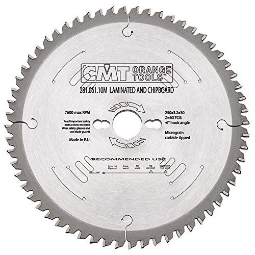 CMT Orange Tools 281.063.09M - Kreissägeblatt für Laminat und Spanholz HW 220x3.2/2.2x30 Z63 FFT 3neg von CMT
