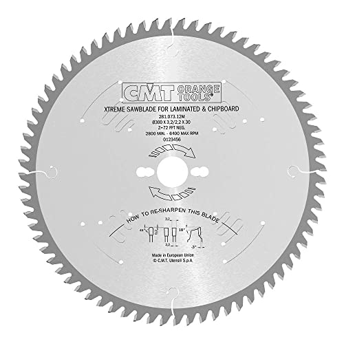 CMT Orange Tools 281.073.12M - Kreissägeblatt für Laminat und Spanholz HW 300x3.2/2.2x30 Z72 FFT 3neg CMT Orange Tools 281.073.12M - Kreissägeblatt für Laminat und Spanholz HW 300x3.2/2.2x30 Z72 FFT 3neg von CMT ORANGE TOOLS