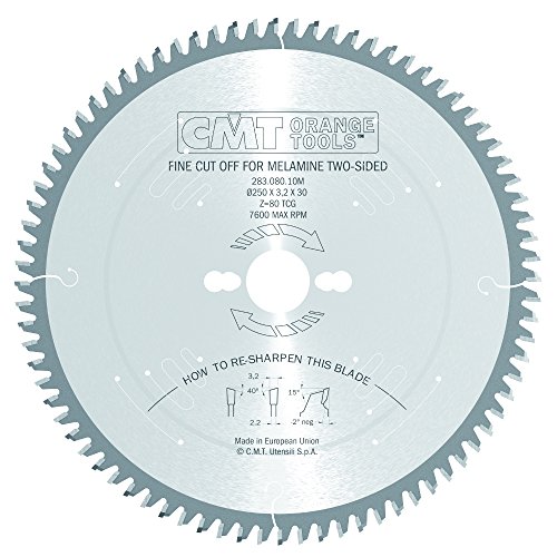 CMT Orange Tools 283.080.10M - Präzisions-Trennkreissägeblatt HW 250x3.2/2.2x30 Z80 40HiATB -2°Neg von CMT ORANGE TOOLS