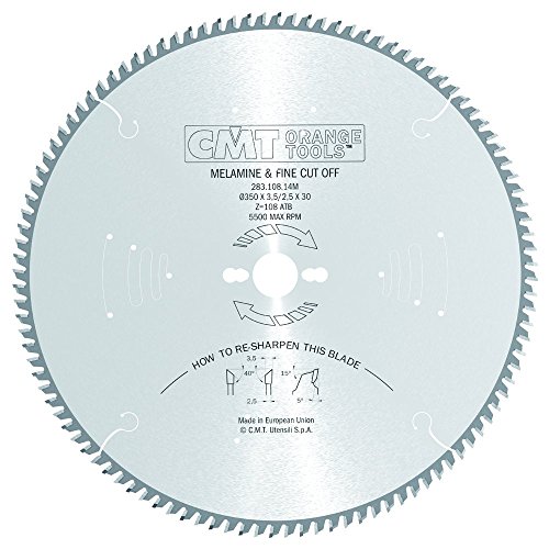 CMT Orange Tools 283.108.14M - Präzisions-Trennkreissägeblatt HW 350x3.5/2.5x30 Z108 38HiATB 5°Pos von CMT ORANGE TOOLS