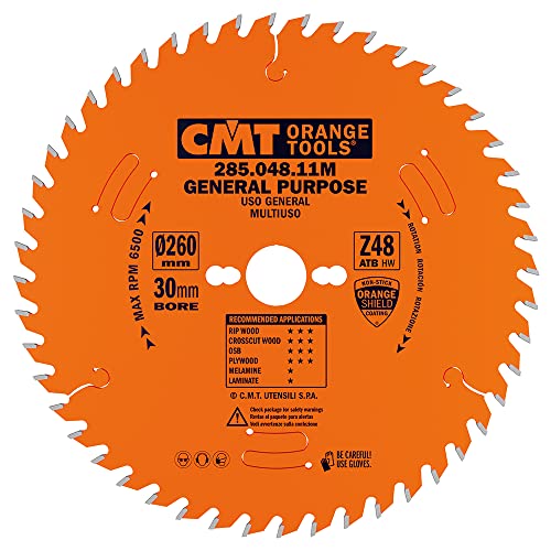 CMT Orange Tools 285.048.11 M Kreissägeblatt 260 x 2,8 x 30 z48 10atb von CMT ORANGE TOOLS