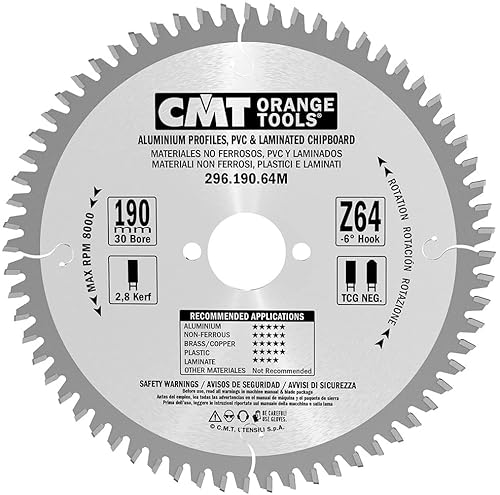 CMT ORANGE TOOLS 226.190.64M - KREISSÄGEBLAT FÜR METALLE HW 190X2.0/1.6X30+20 Z64 FWF CMT ORANGE TOOLS 226.190.64M - KREISSÄGEBLAT FÜR METALLE HW 190X2.0/1.6X30+20 Z64 FWF von CMT