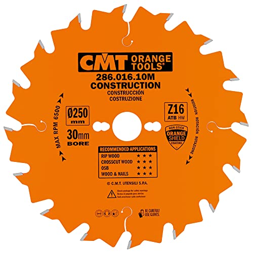 CMT ORANGE TOOLS 286.016.10M - KREISSÄGEBLATT FÜR BAUUNTERNEHMER HW 250X2.8X30 Z=16 5'ATB CMT ORANGE TOOLS 286.016.10M - KREISSÄGEBLATT FÜR BAUUNTERNEHMER HW 250X2.8X30 Z=16 5'ATB von CMT