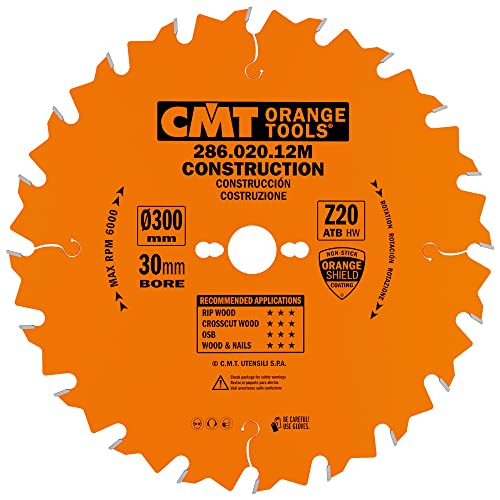 CMT ORANGE TOOLS 286.020.12M - KREISSÄGEBLATT FÜR BAUUNTERNEHMER 300X2.8X30 Z=20 5° WECHSELZAHN von CMT ORANGE TOOLS