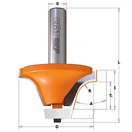 CMT ORANGE TOOLS 980.541.11 - HARTMETALL-ABRUNDFRÄSER MIT KUGELLAGER S=12 D=54 A=18° R=12,7 von CMT